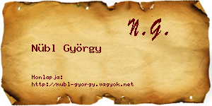 Nübl György névjegykártya